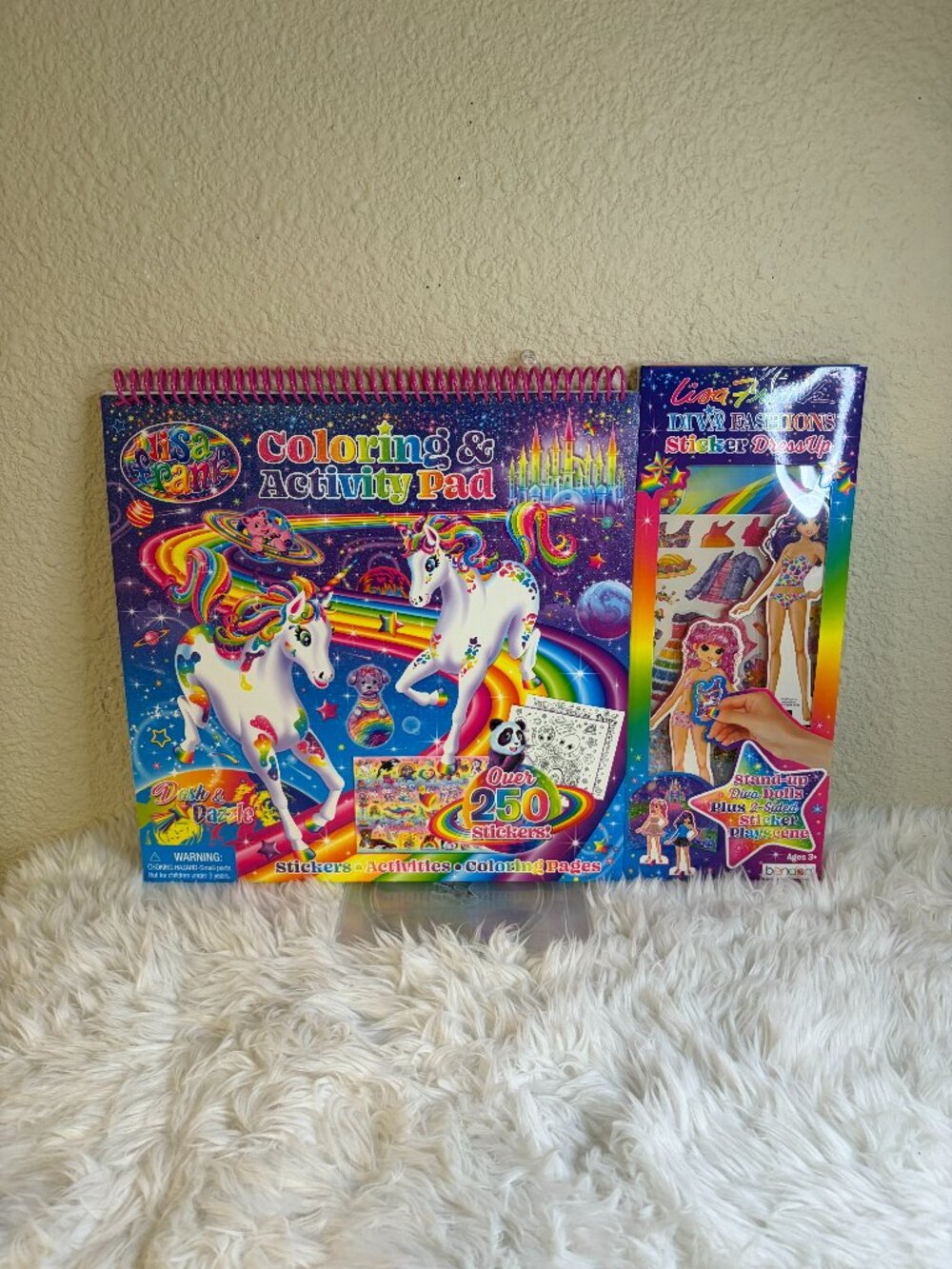 Lisa Frank Jumbo Coloring Activity Pad 250 Stickers Diva Fashion Dress Up NWT